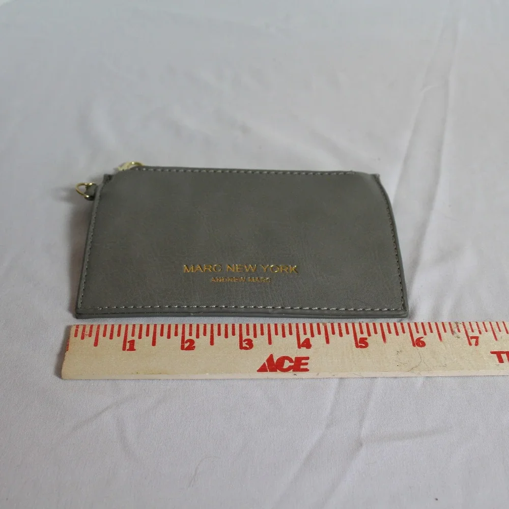 Marc New York Card Holder Wallet Keychain - Gray‎ Small Zip Around Coin Purse